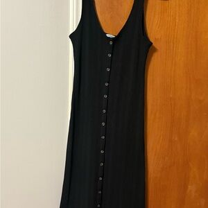 American Eagle Outfitters Black Ribbed Sleeveless Dress